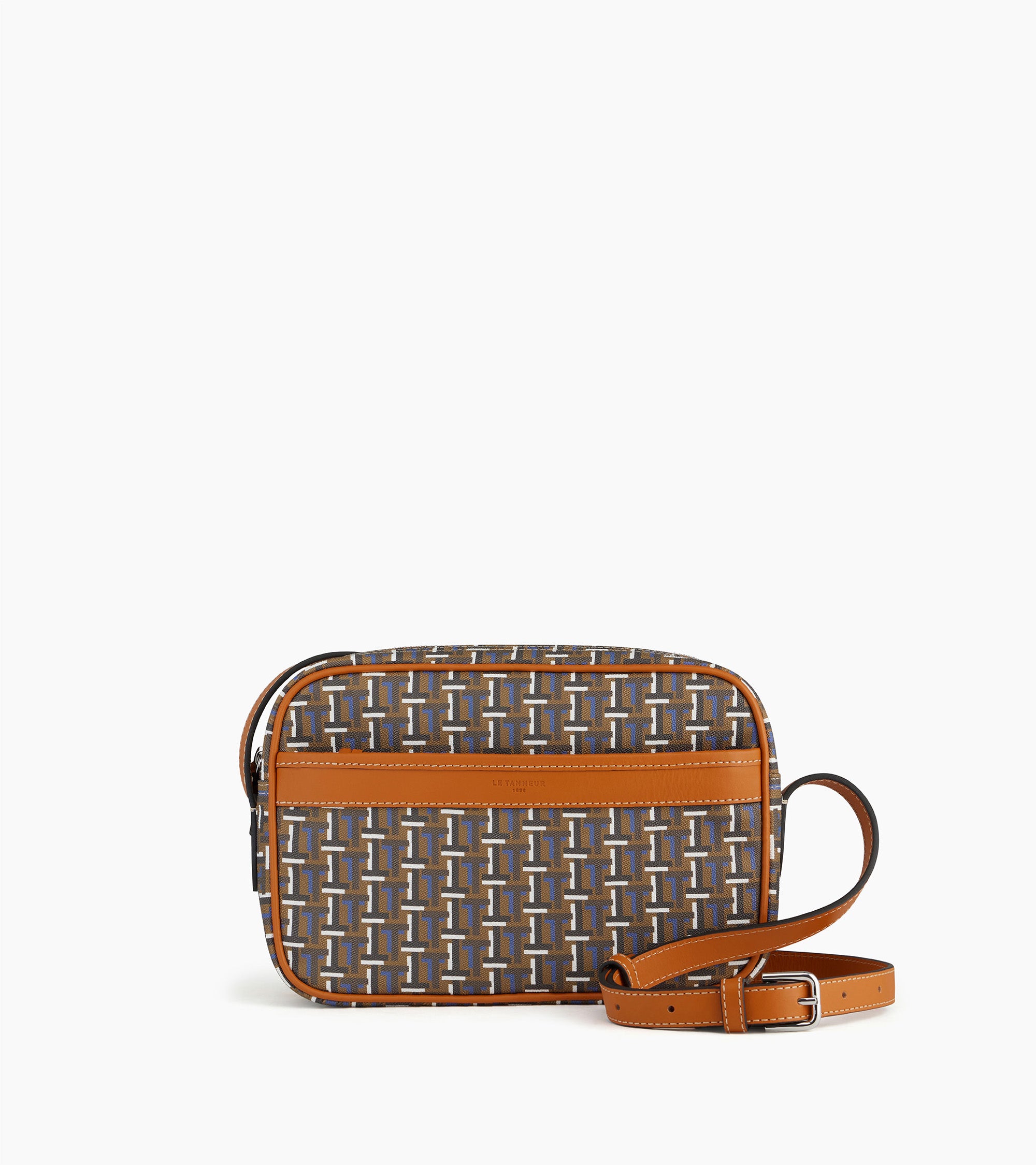 Camille small bag with crossbody strap in coated canvas