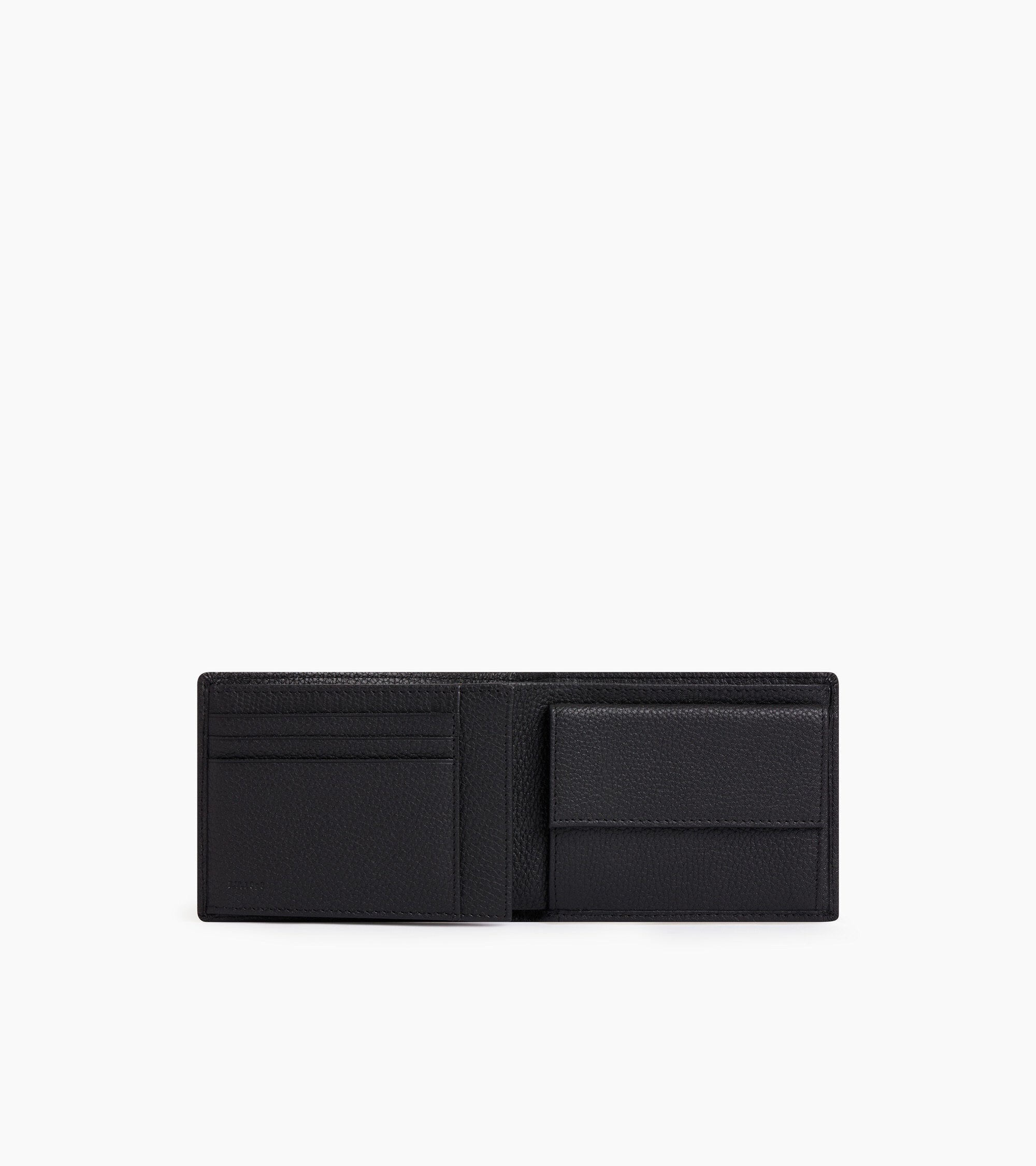Flap 2 shutters Charles pebbled leather wallet