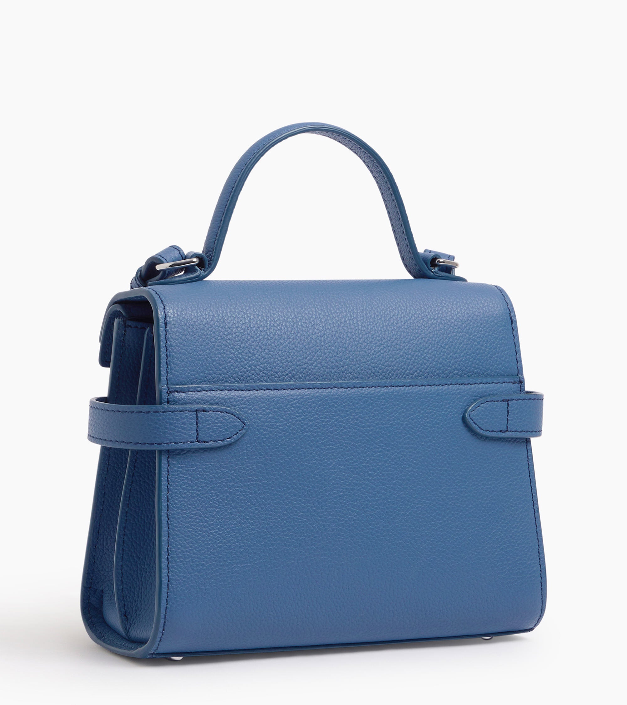 Emilie small grained leather double flap handbag