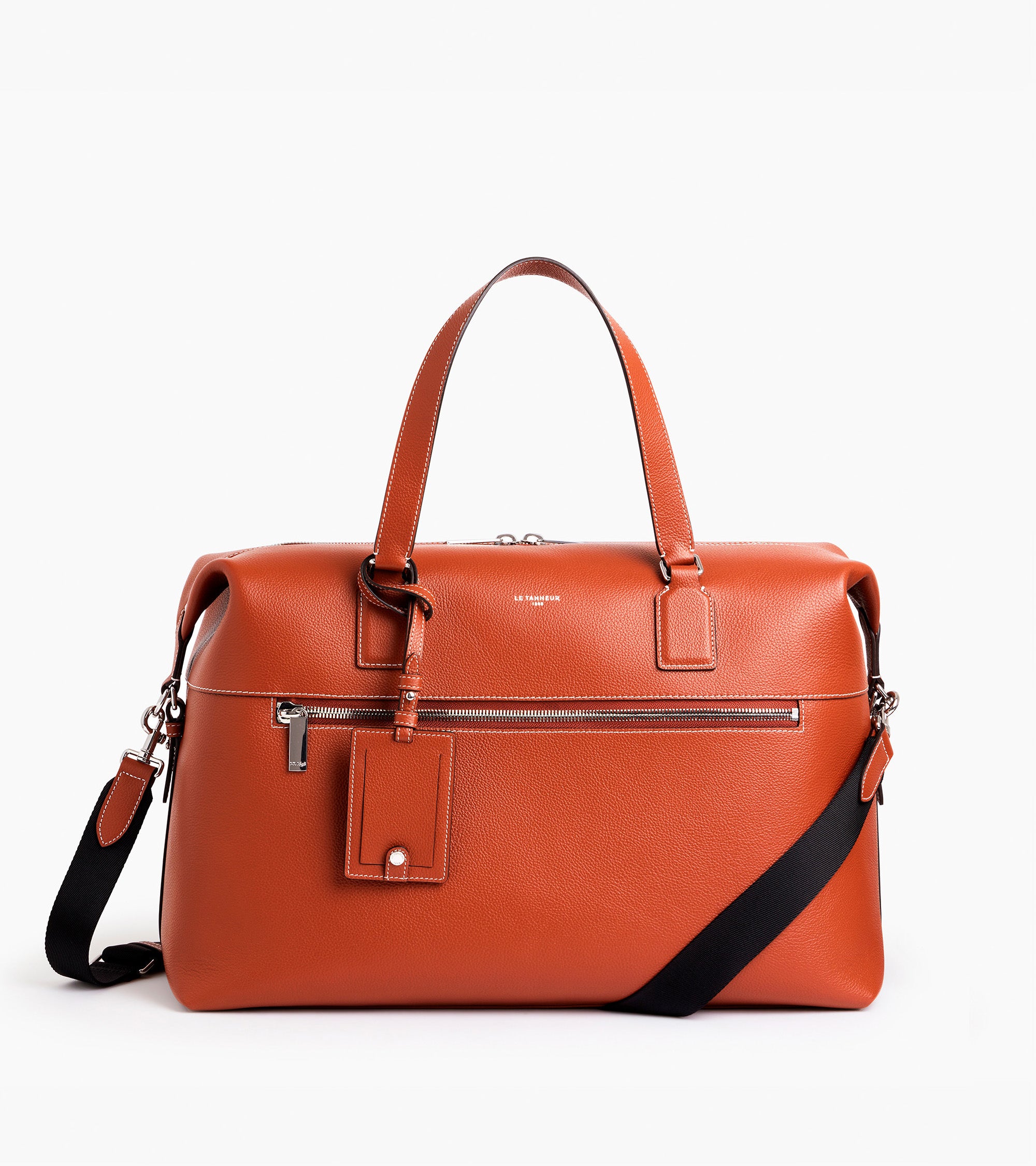 Emile 24h travel bag in pebbled leather