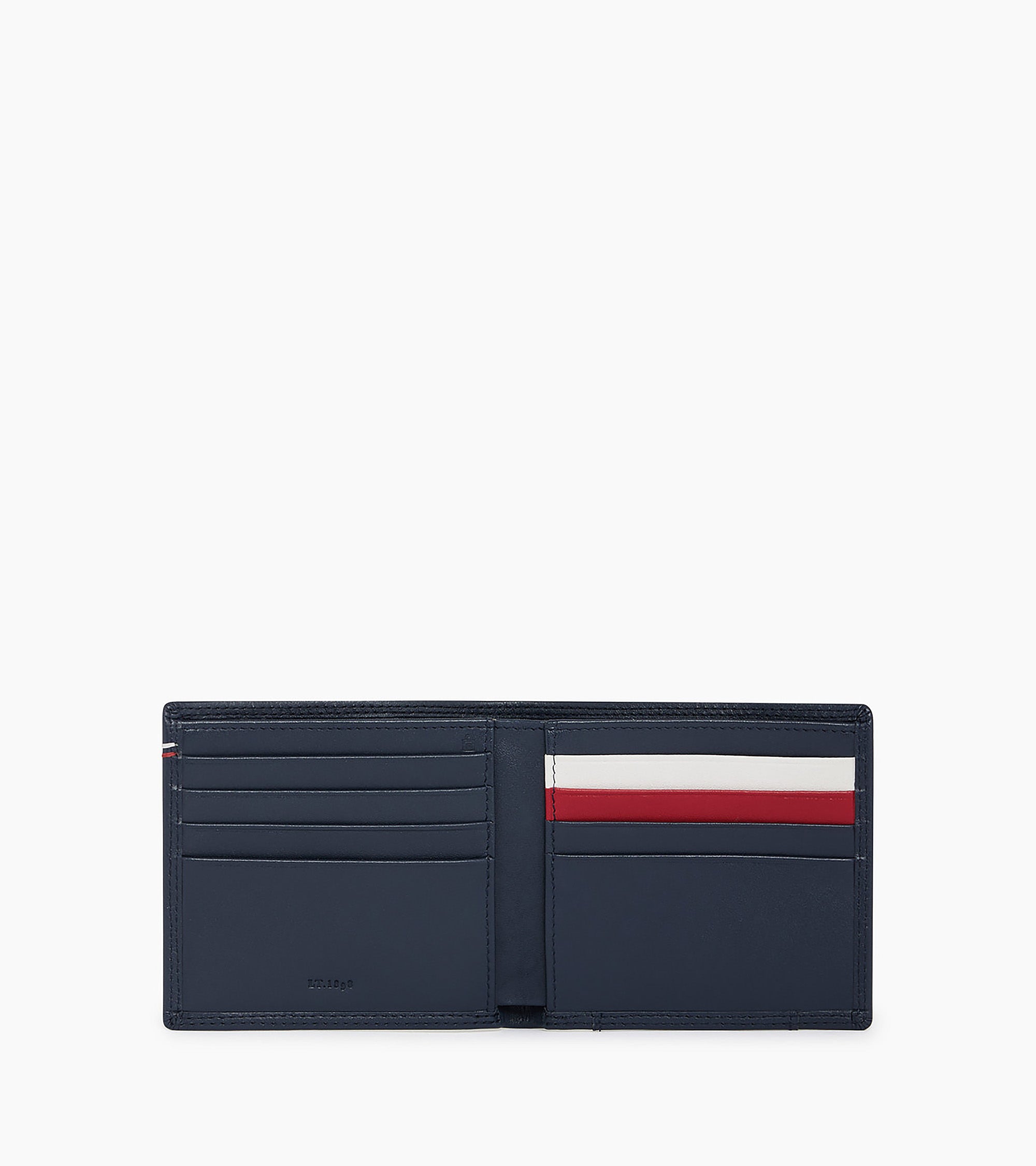 Martin horizontal card case with bill pockets in smooth leather