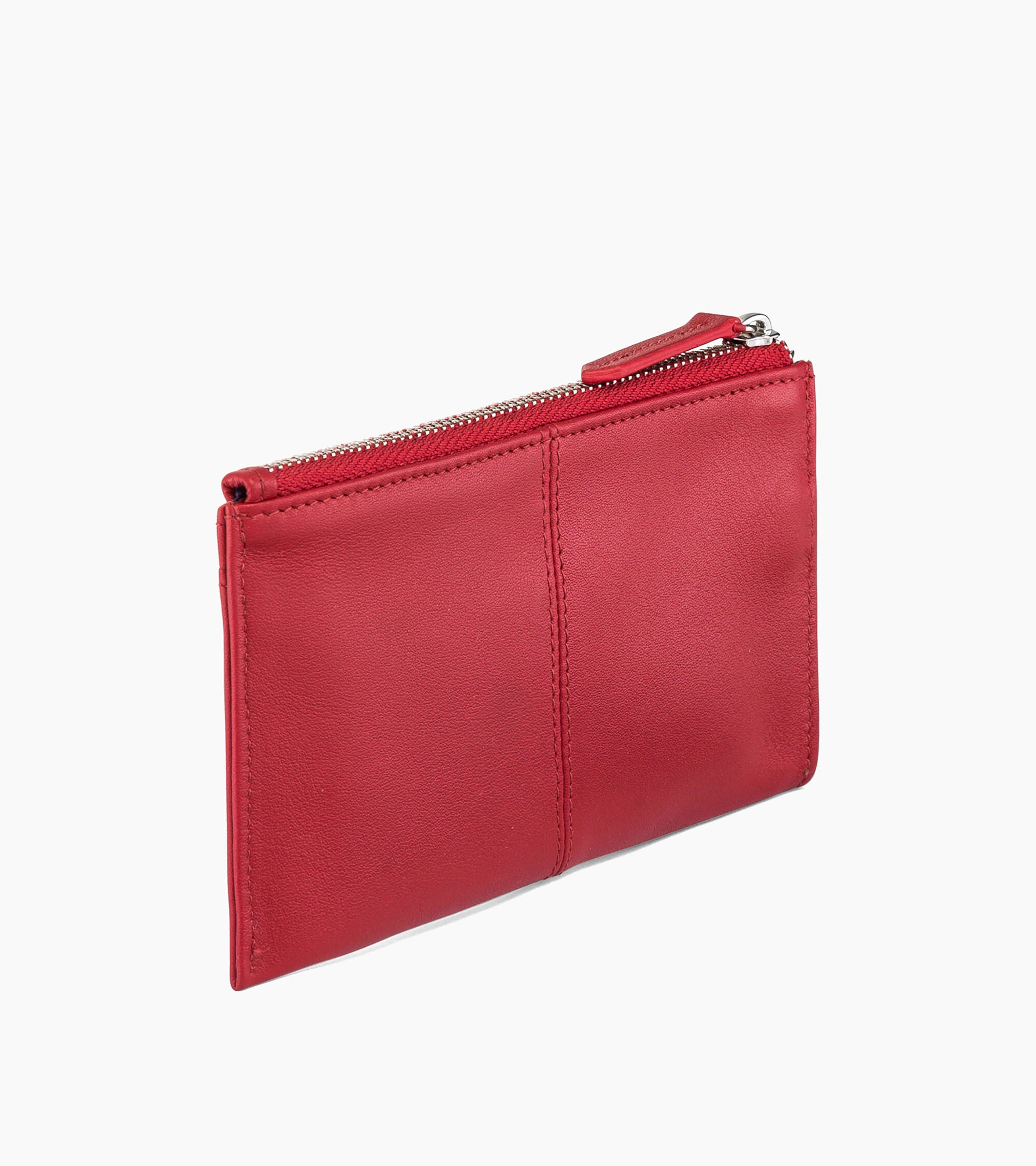 Zipped Charlotte smooth leather key pouch