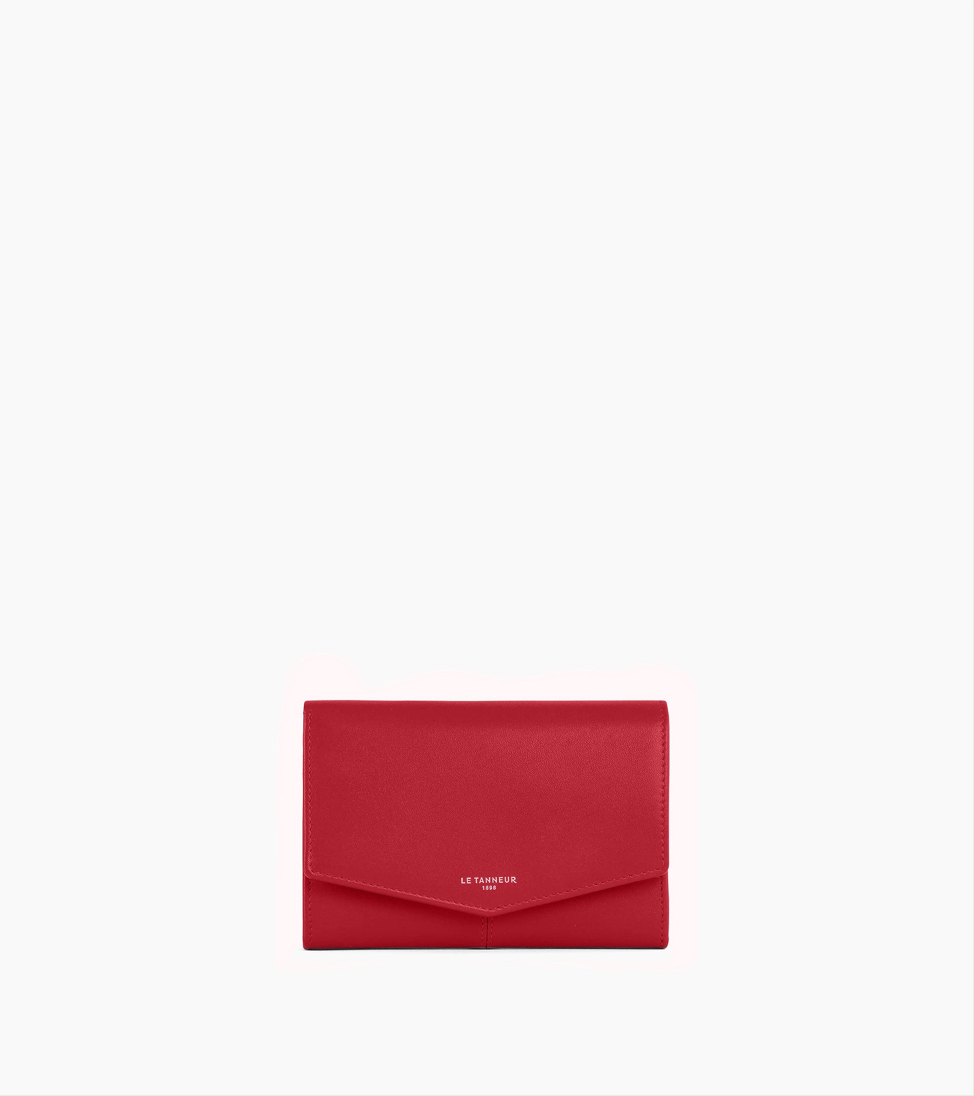 Small zipped Charlotte smooth leather wallet