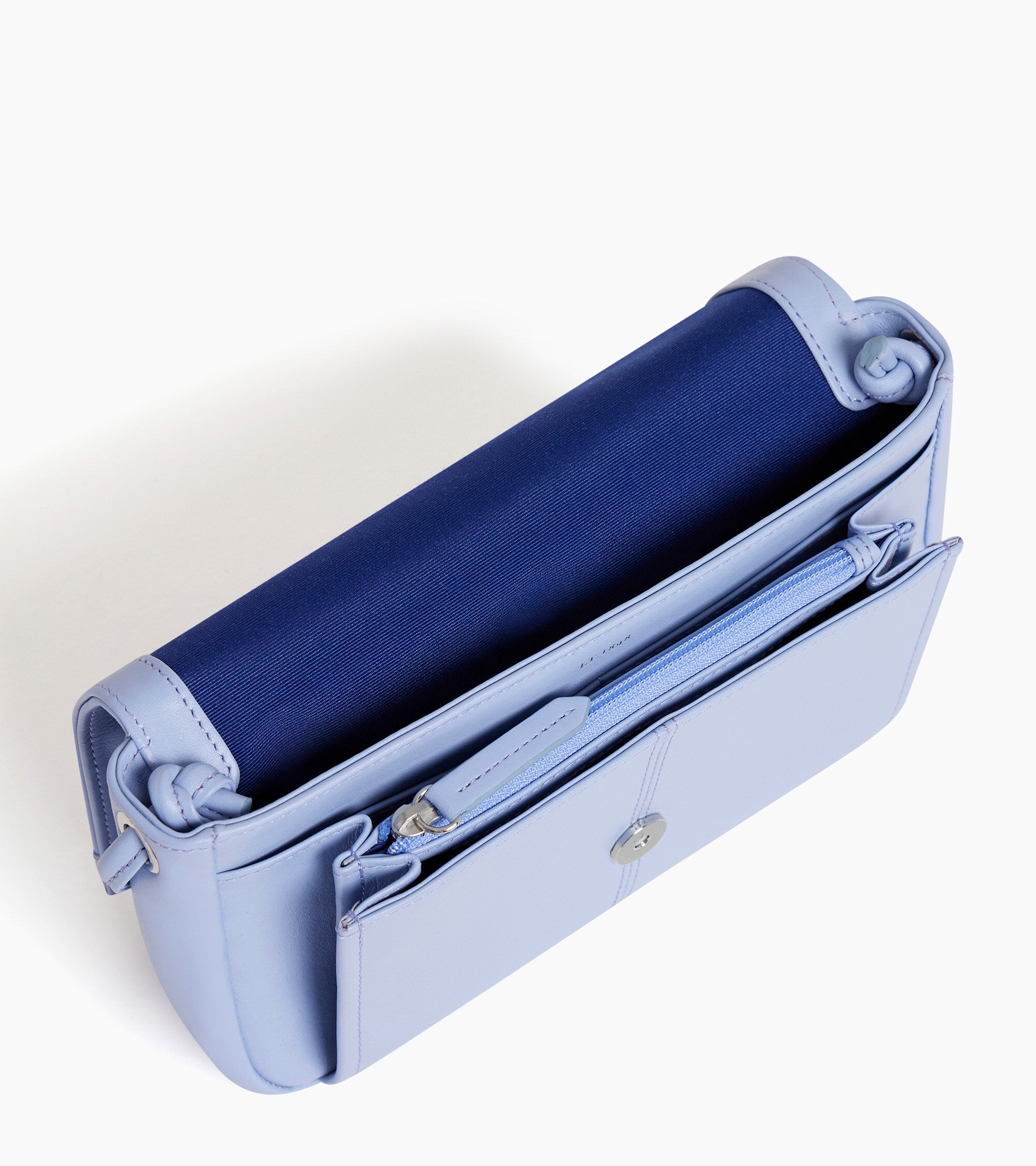 Charlotte clutch with removable crossbody strap in smooth leather
