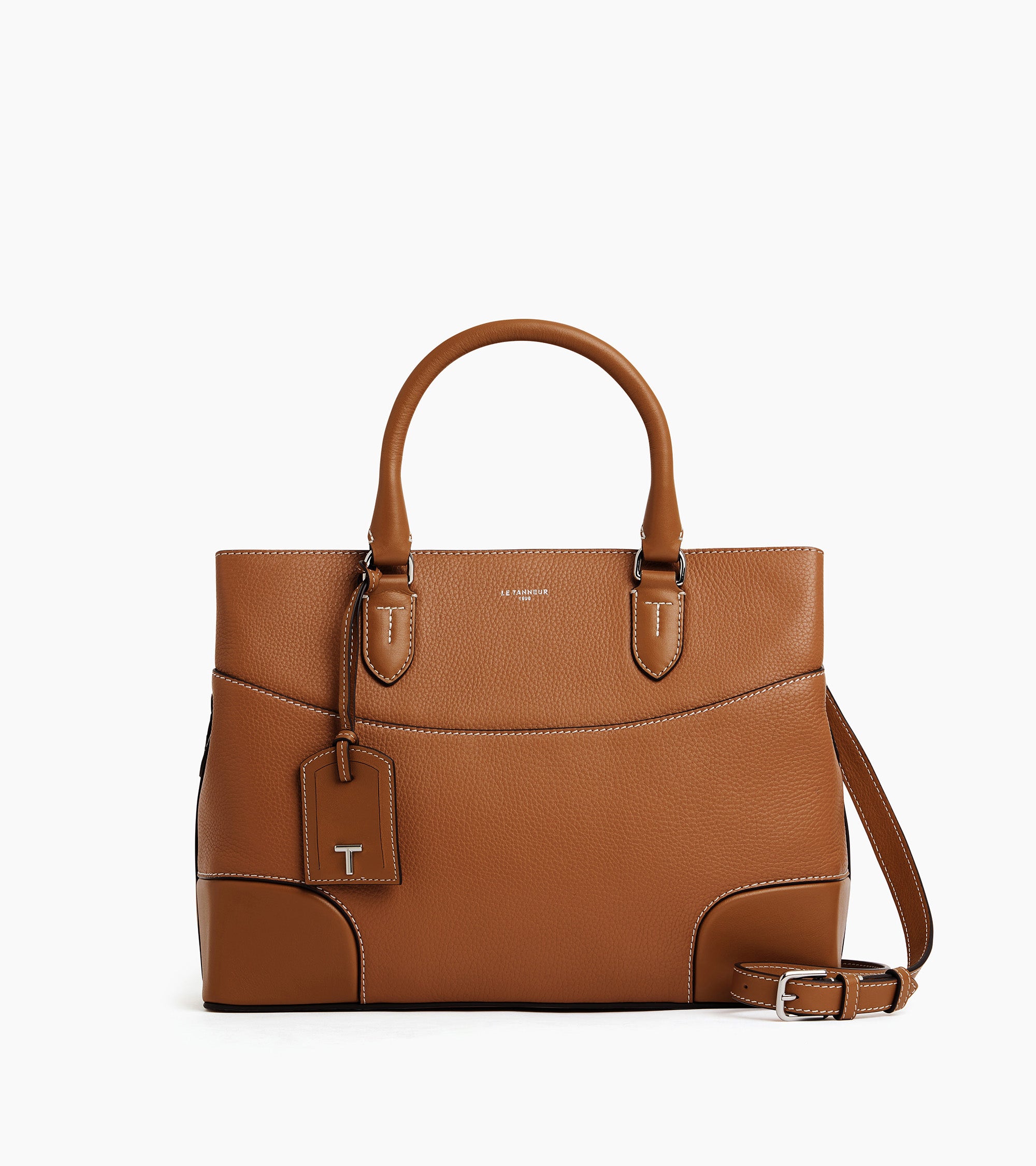 Romy large smooth grained leather handbag